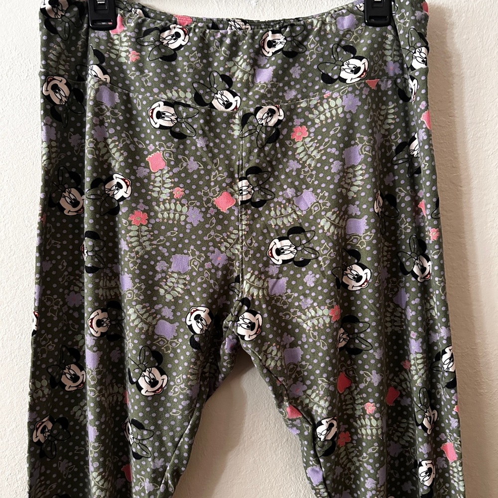 Mickey Mouse Print Leggings - Green